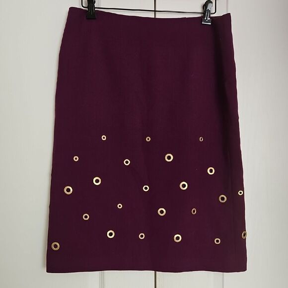 Escada Purple Embellished Pencil Skirt Knee-Length - Picture 1 of 16
